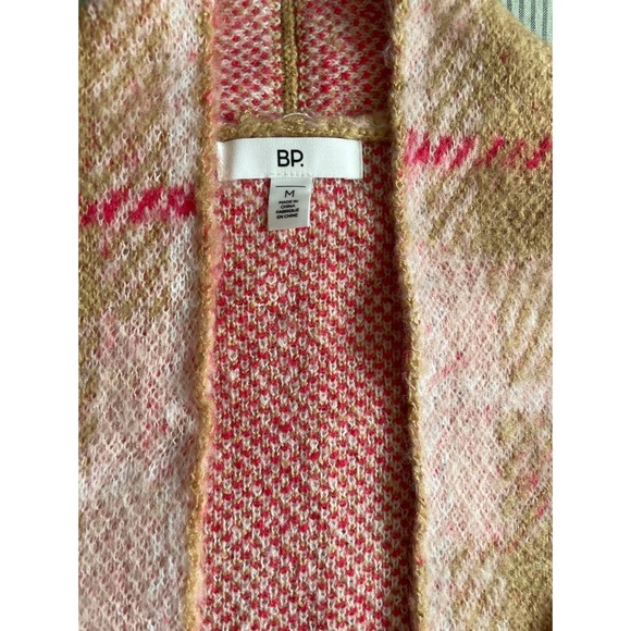 BP. Long Plaid Cardigan Beige Nougat Dapper - Picture 4 of 5